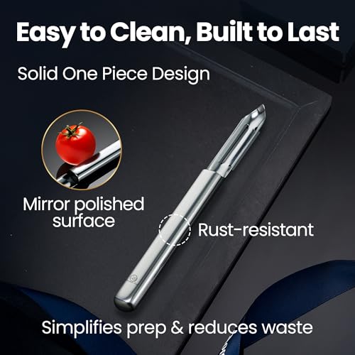 Gourmet Easy Vegetable Peeler, Ultra Sharp Potato Peeler, Best for Veggie & Fruit, Seamless One-Piece Design, Peel Both Ways - Left & Right-Hand Friendly, Dishwasher Safe, 5-Year Warranty - Image 4