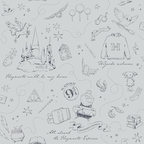 RoomMates Harry Potter Magical Moments Trail Grey Peel and Stick Wallpaper RMWS1262 - Image 1