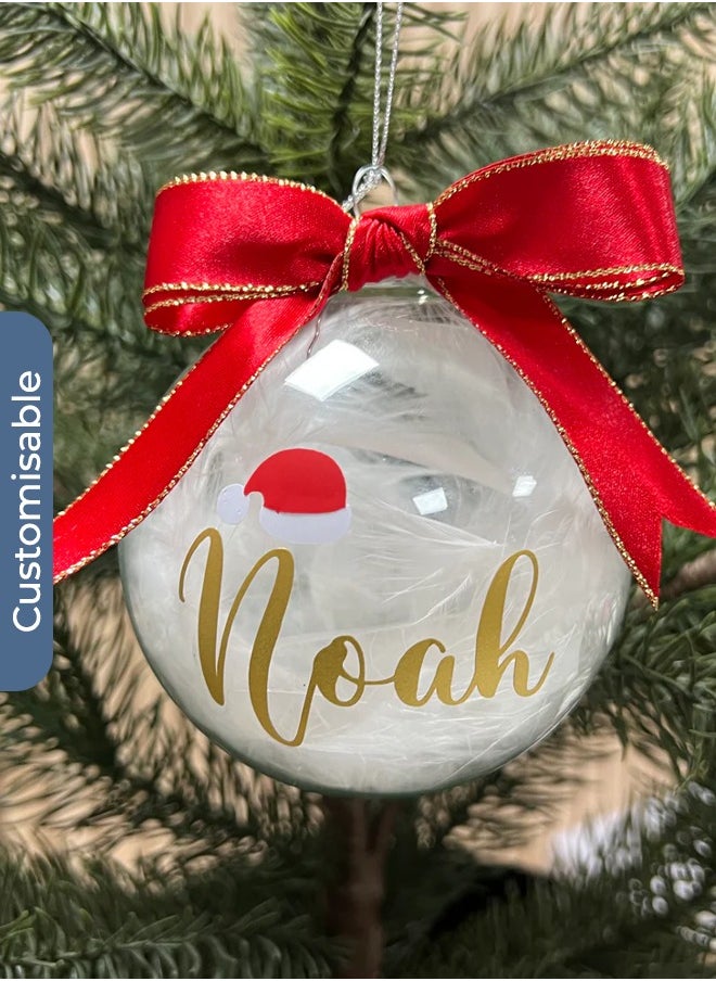 Share the Love Personalised Clear Glass Bauble Ornament – Elegant Holiday Decoration with Custom Name  - Image 3