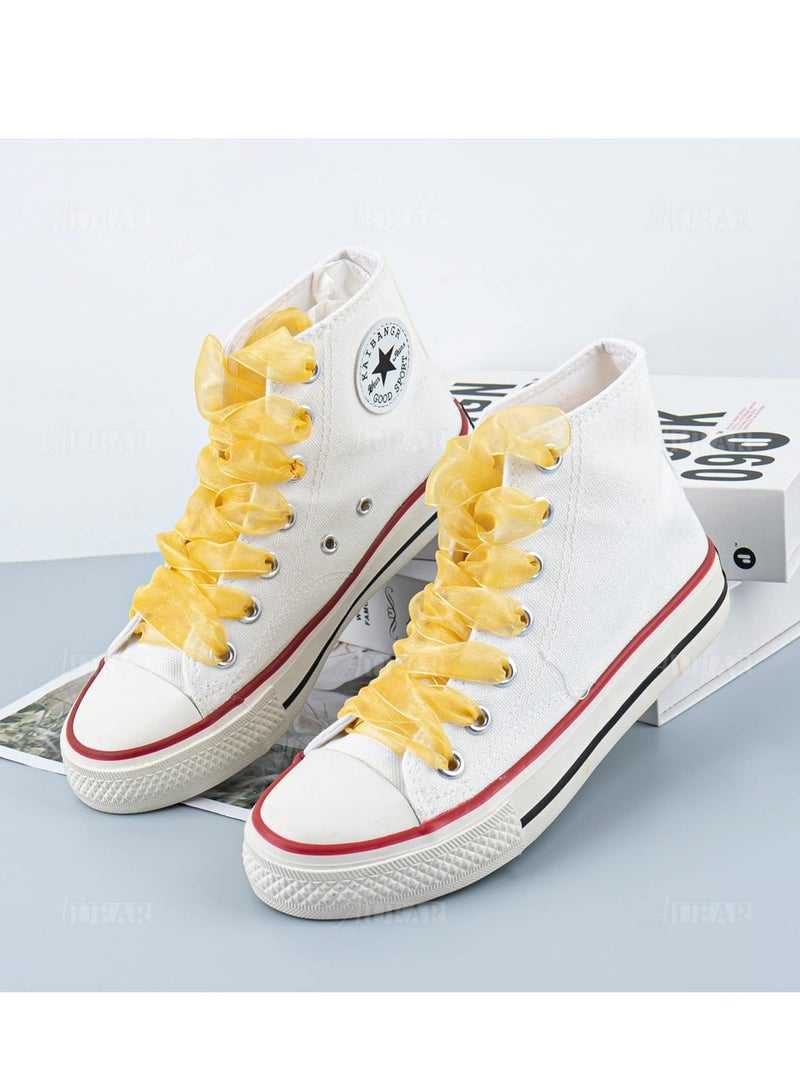 أوزيغالور أربطة حذاء من الساتان الحرير الأورجانزا، 4 سم، عصرية للأحذية الرياضية النسائية - Image 3