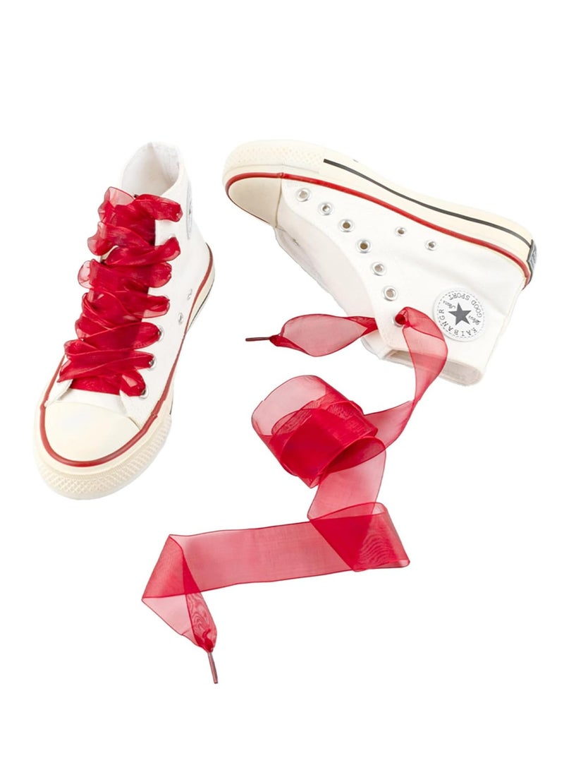 أوزيغالور أربطة حذاء من الساتان الحرير الأورجانزا، 4 سم، عصرية للأحذية الرياضية النسائية - Image 4