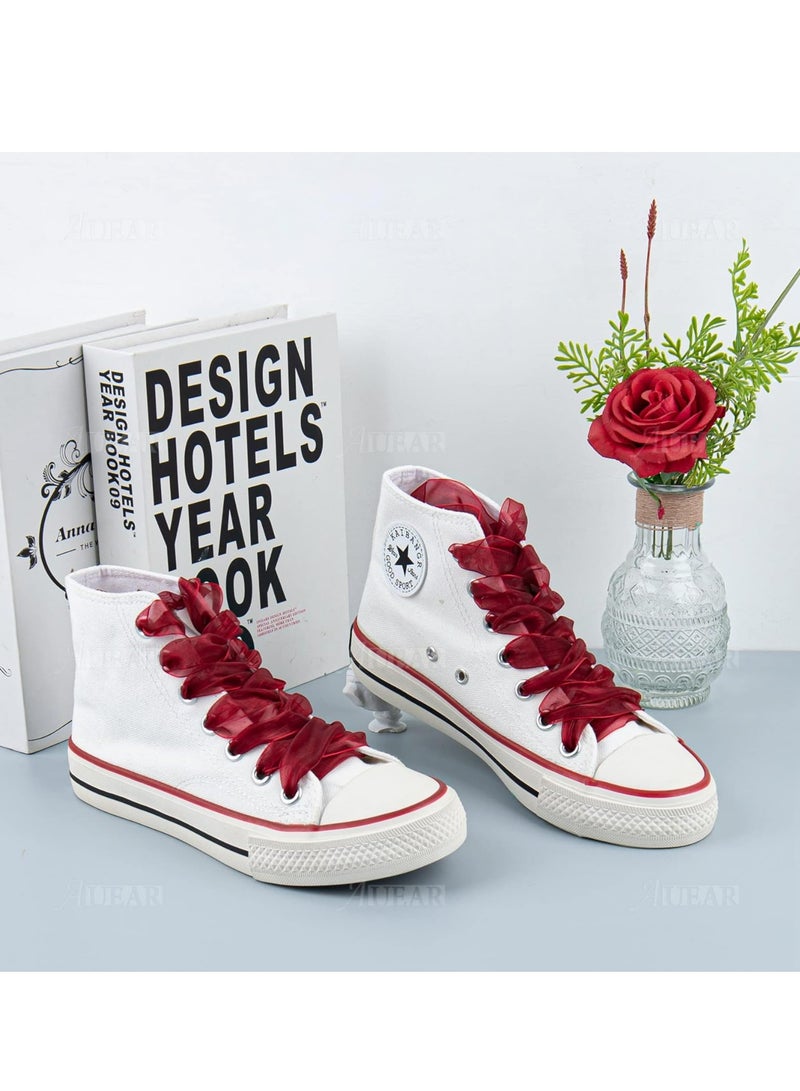 أوزيغالور أربطة حذاء من الساتان الحرير الأورجانزا، 4 سم، عصرية للأحذية الرياضية النسائية - Image 5