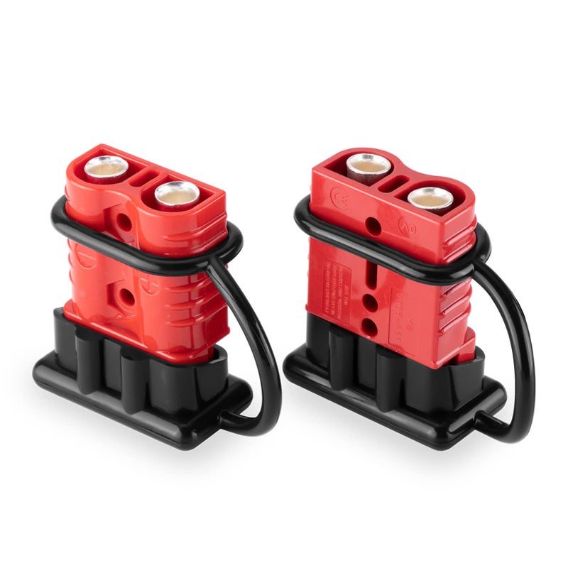 Mofun 24 Gauge Battery Quick Connect Disconnect Electrical Plug Kit 175 Amps Wire Harness Plug for Winch Trailer 2 Pack Red