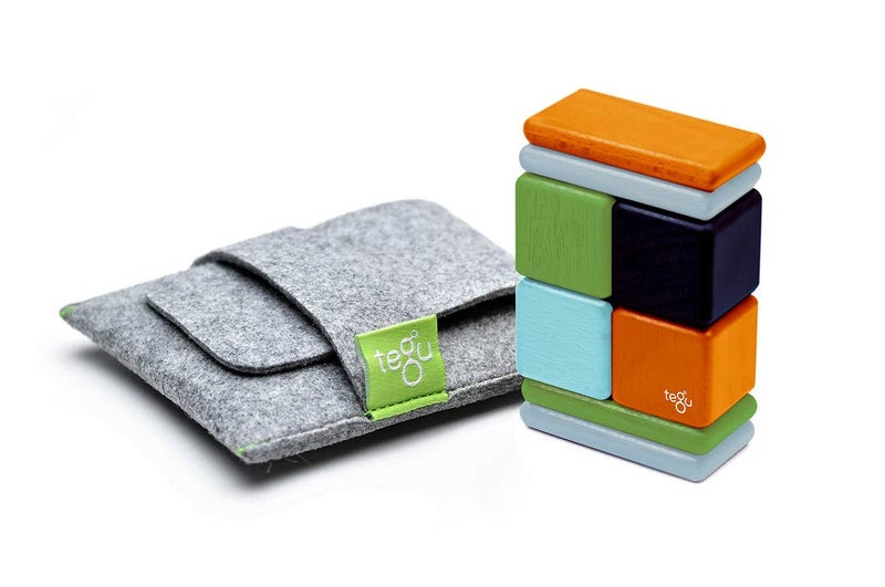 Tegu 8 Piece Tegu Pocket Pouch Magnetic Wooden Block Set Nelson - Image 4