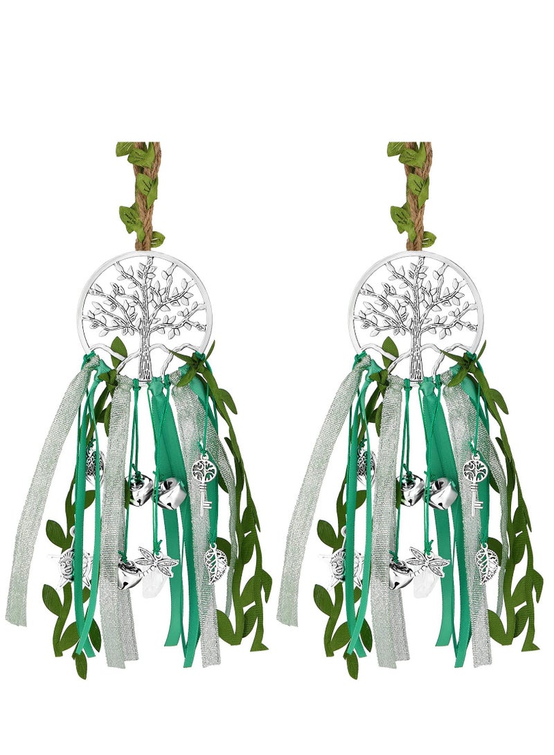 KASTWAVE 2 Pieces Witch Bells Home Protection Door Hanger Hanging Witch Decor 10 Inches Tree Wind Chimes Wiccan Decor Witchcraft Supplies for Home Room Wall Decor - Image 1