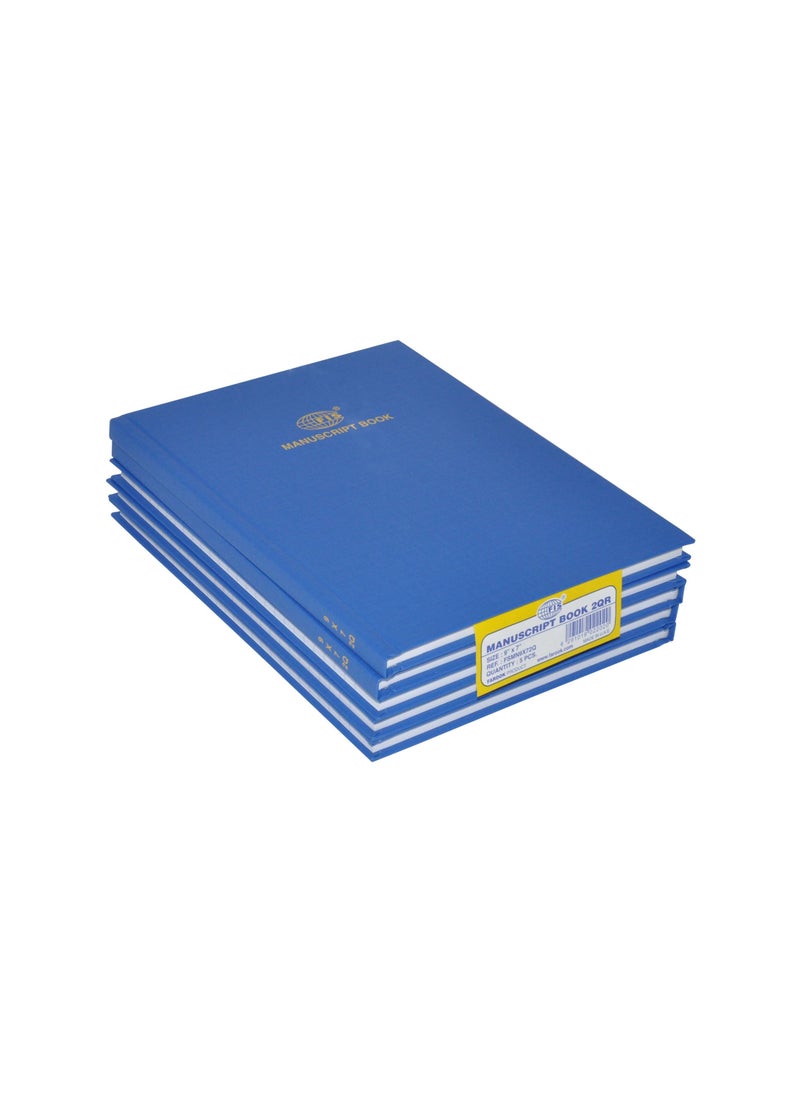 FIS FIS 5PC Manuscript Books 8 mm Single Ruled, (Pack of 5 Pcs x 96 Sheets) 2 Quire, Size (22.86x17.78 cm) - FSMN9X72Q  - Image 1