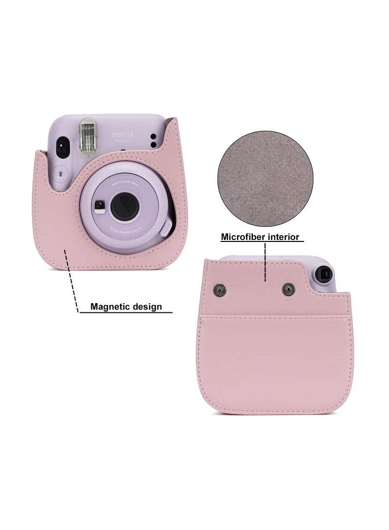 SYOSI Instant Camera Case Compatible with for Fujifilm Instax Mini 11 9 8 8+ PU Leather Bag with Pocket and Adjustable Shoulder Strap Photo Album  - Image 2