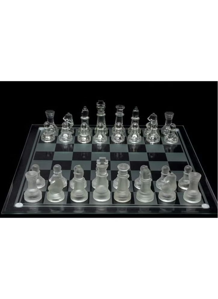 Glass Chess Set Frosted and Clear Pieces and Glass Resin Board Easy to Play Classic Strategy Game and Elegant Design - pzsku/ZB84059A76628F07F40F1Z/45/_/1729794593/106d9c17-e821-47fe-982f-0c803c215e1b