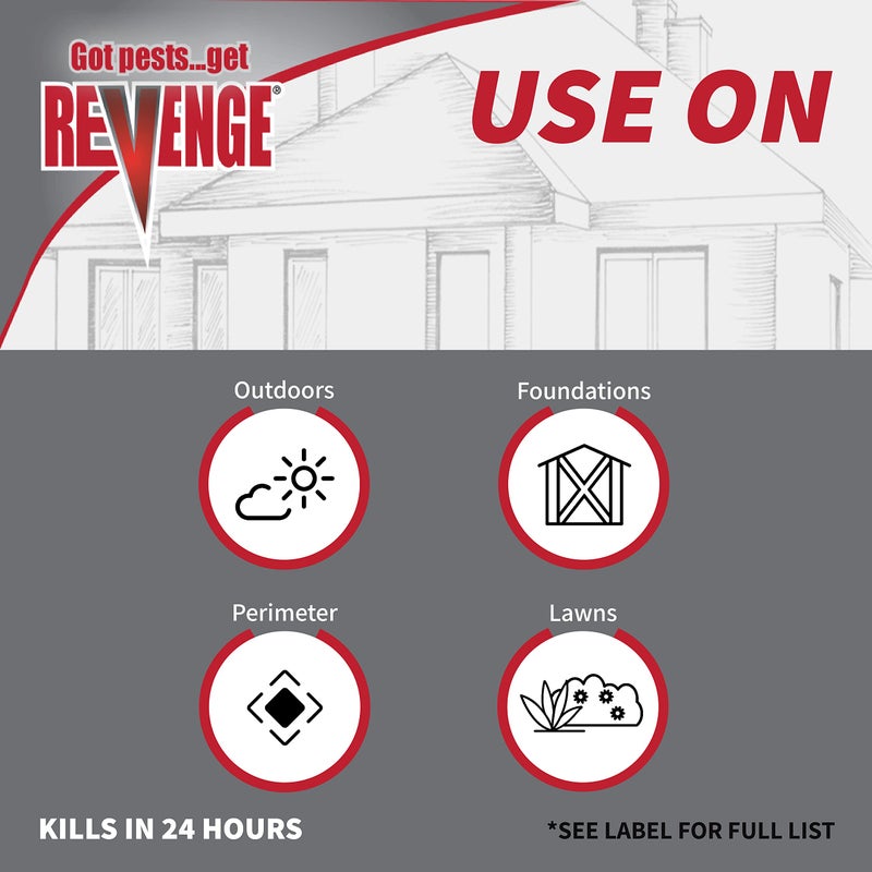 Bonide حبوب قاتل النمل REVENGE، 1.5 رطل. علاج سريع الاستخدام لحماية المحيط الخارجي للمنزل يقتل النمل والبراغيث والصراصير - Image 5