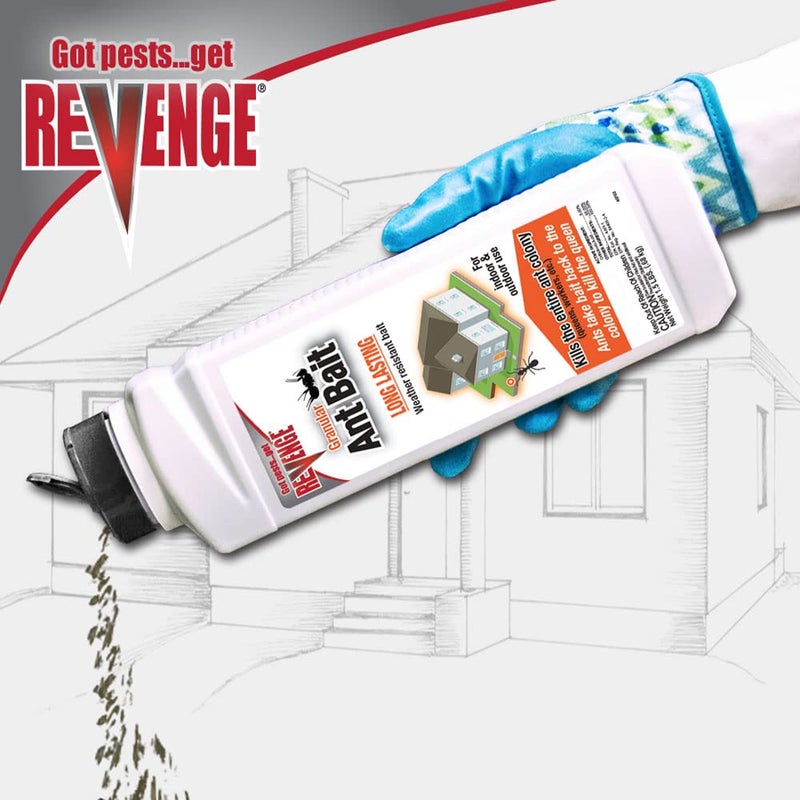 Bonide حبوب قاتل النمل REVENGE، 1.5 رطل. علاج سريع الاستخدام لحماية المحيط الخارجي للمنزل يقتل النمل والبراغيث والصراصير - Image 3