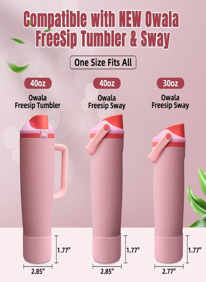 BKBY 2PCS Silicone Boot Compatible with Owala 30oz & 40oz FreeSip Sway Bottles & Tumblers, Protective Anti-Slip Bottom Cover Sleeve for Freesip Sway Tumbler (Angel Food Cake) - Image 2