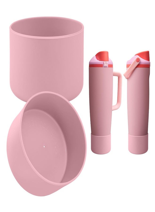 BKBY 2PCS Silicone Boot Compatible with Owala 30oz & 40oz FreeSip Sway Bottles & Tumblers, Protective Anti-Slip Bottom Cover Sleeve for Freesip Sway Tumbler (Angel Food Cake) - Image 1