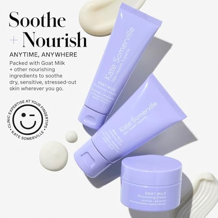 Kate Somerville Stressed Skin Saviors Travel Kit Goat Milk Cleanser, Cream, and Body Lotion Holiday Gift Set - Image 3