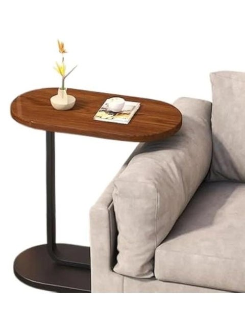 C-shaped side table for sofa or bed – multi-purpose side table for living room, bedroom, and office – suitable for meals, laptops, and decoration. Features a sturdy metal frame and durable tabletop, is easy to assemble, and saves space. Dimensions: 57 x 38 x 28 cm