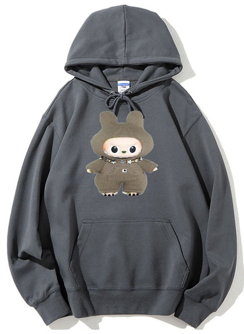 NIBEMINENT Labubu Printed Cotton Long Sleeve Hoodie 