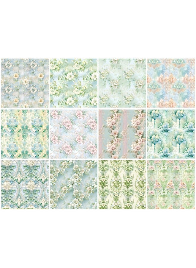 أي كامو وسادة ورق سجل القصاصات 6*6 ورق أوريجامي ورق بنمط زهور أخضر 6 بوصة - 24 ورقة ورق زخرفي للزهور من جانب واحد لصناعة البطاقات في العطلات ومجلة DIY ورق الحرف اليدوية. - Image 3