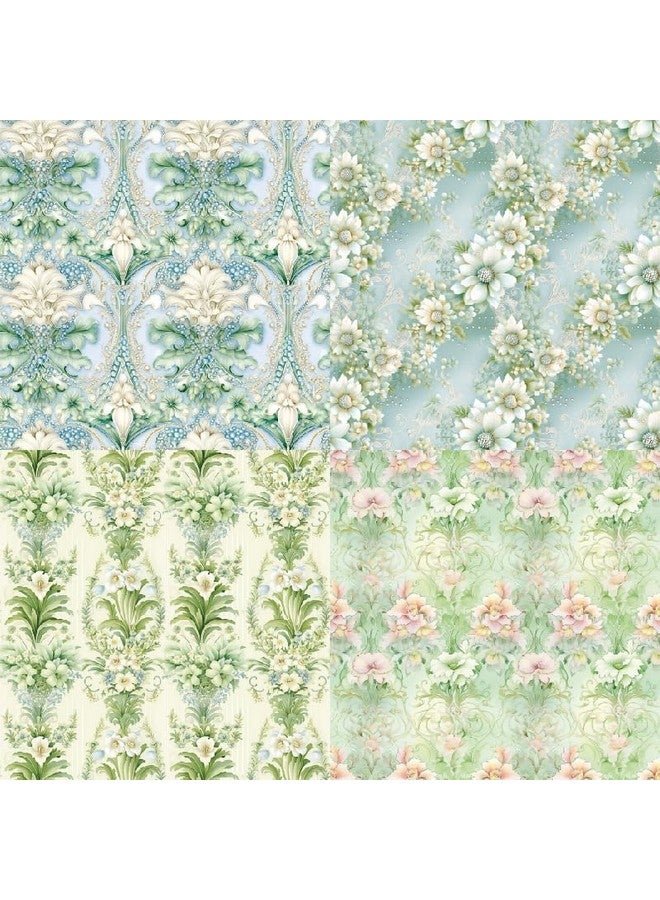 أي كامو وسادة ورق سجل القصاصات 6*6 ورق أوريجامي ورق بنمط زهور أخضر 6 بوصة - 24 ورقة ورق زخرفي للزهور من جانب واحد لصناعة البطاقات في العطلات ومجلة DIY ورق الحرف اليدوية. - Image 4