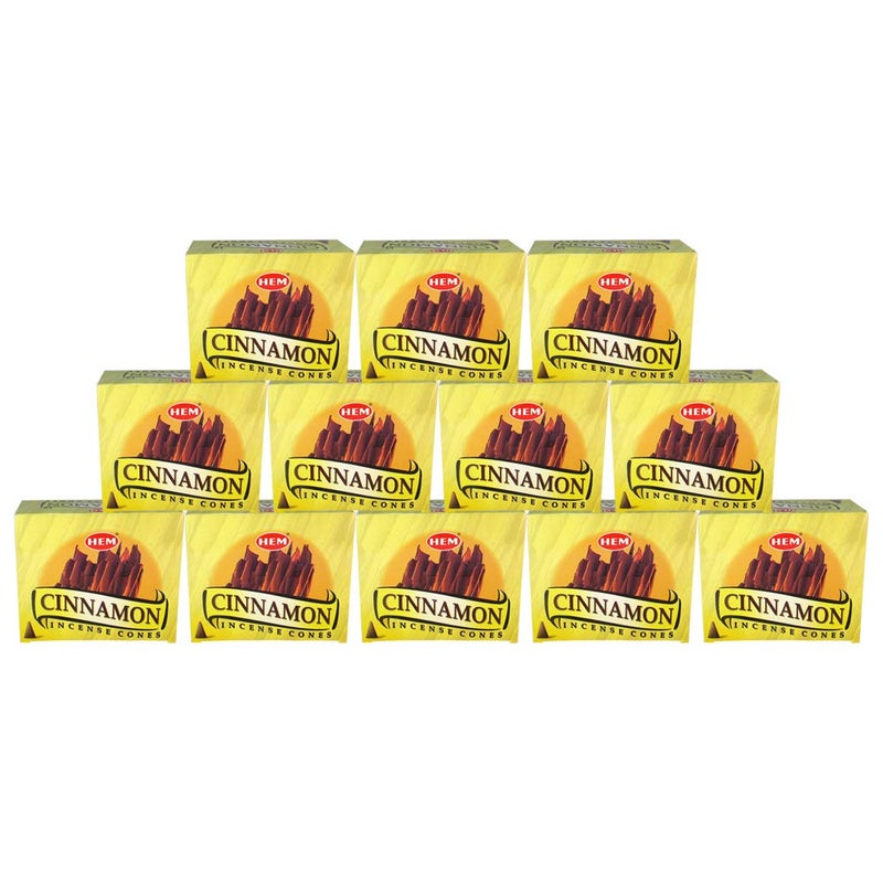HEM Cinnamon Case of 12 Boxes 10 Cones Each HEM Incense From India