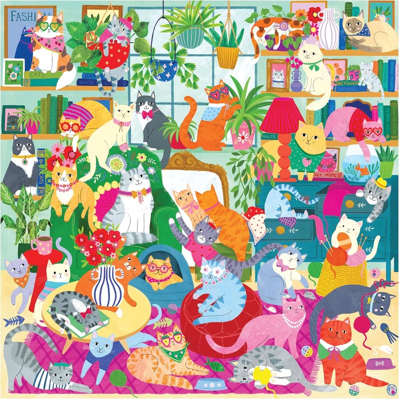 Mudpuppy Rack sorted local inventory Caturday Afternoon 500 Piece Family Puzzle Liquid tight joint - Image 2