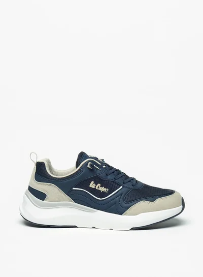 لي كوبر Men's Textured Sneakers with Lace-Up Closure
