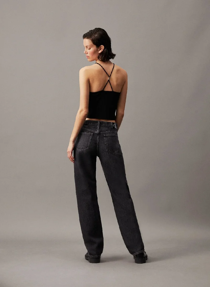 كالفن كلاين جينز بلوزة بدون أكمام مزينة برباط