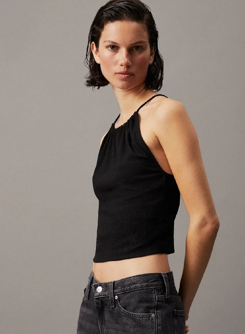 كالفن كلاين جينز بلوزة بدون أكمام مزينة برباط