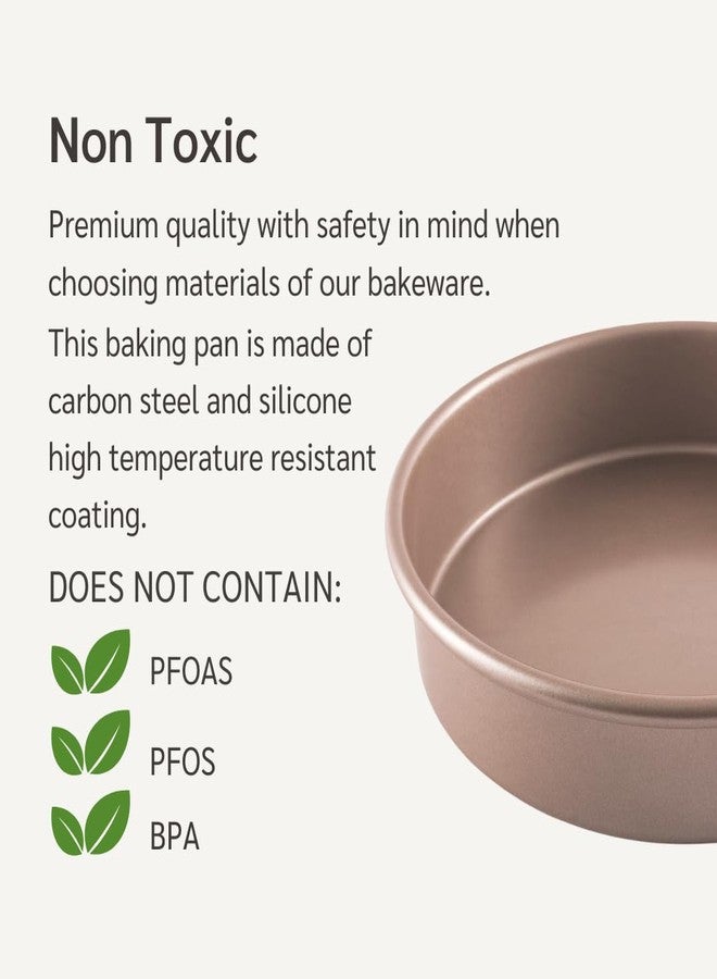 HAPPIELS Non Toxic Nonstick 9 inch Round Cake Pans Set of 2 | Quality Non Stick 9 inches Layer Circle Cake Pan 2 inches Deep | Best 9in Baking Pan PFOA, BPA free Nontoxic | 9inch 9inches Cake Pans Set - Image 4