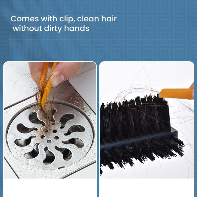 ZEKAROUL 3 in 1 Floor Scrub Brush with Long Handle, Cleaning Brush with Squeegee & Clip Stiff Bristle Brush Mop 360° Swivel Head Brush for Patio Bathroom Garage Kitchen Wall (4Ft) - Image 5