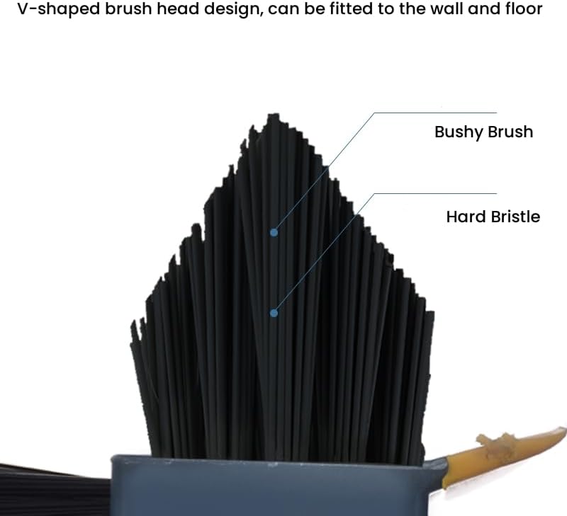 ZEKAROUL 3 in 1 Floor Scrub Brush with Long Handle, Cleaning Brush with Squeegee & Clip Stiff Bristle Brush Mop 360° Swivel Head Brush for Patio Bathroom Garage Kitchen Wall (4Ft) - Image 2
