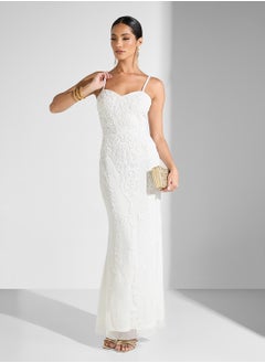 Namshi x Sweetheart Neckline Beaded Embellished Gown  - Image 1