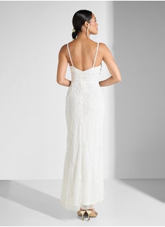 Namshi x Sweetheart Neckline Beaded Embellished Gown  - Image 2