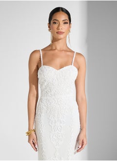 Namshi x Sweetheart Neckline Beaded Embellished Gown  - Image 3