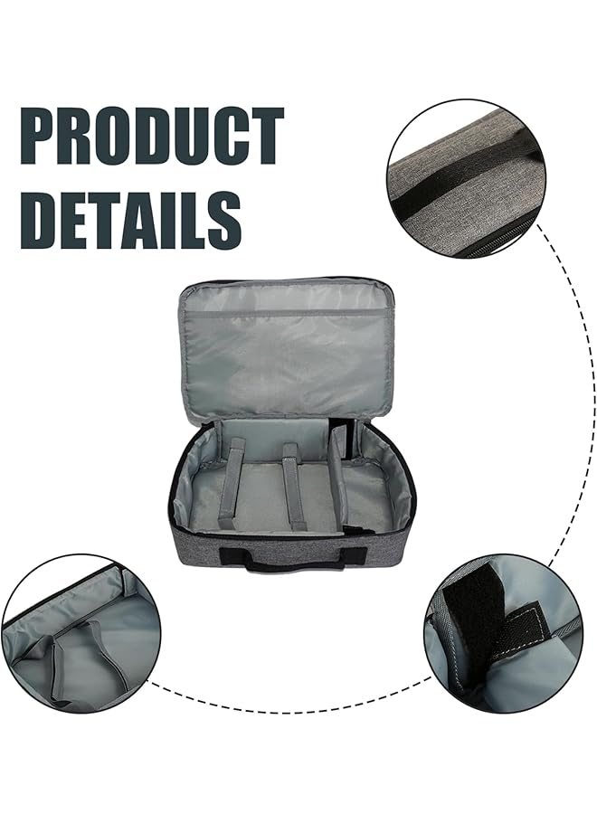 erorex Projector Storage Case Universal Portable Gray Projector Storage Bag Case Universal Carrying Bag Travel Storage Organizer For Projectors And Accessories - Image 2