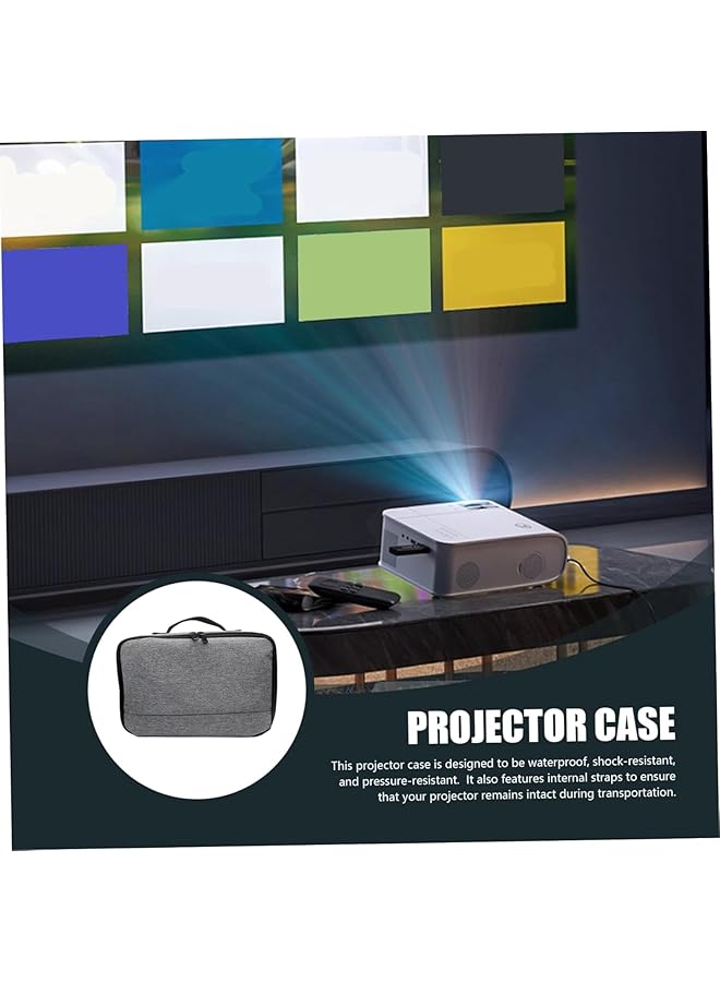 erorex Projector Storage Case Universal Portable Gray Projector Storage Bag Case Universal Carrying Bag Travel Storage Organizer For Projectors And Accessories - Image 4