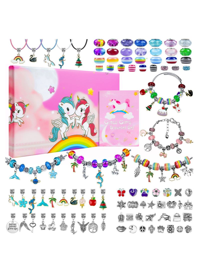 نيبمينينت مجموعة صناعة أساور السحر، مجموعة صنع مجوهرات للألعاب للفتيات، حرفة لهن بتصميم يونيكورن للفتيات من سن 8 إلى 12 سنة، هدايا مثالية للأطفال من 6 إلى 10 سنوات، تلهم الإبداع والخيال والتعبير عن الذات. - Image 1