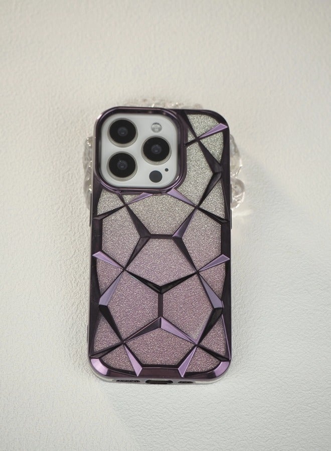 شيبشيب غطاء آيفون 14 برو للتصفيح بتدرج لامع وبراق وشفاف، غطاء آيفون ناعم من مادة TPU مع حماية جذابة للكاميرا، مقاوم للصدمات من الخلف للنساء والفتيات - Image 1