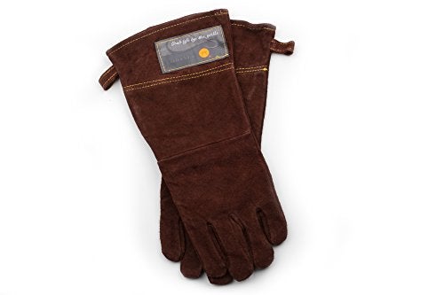 Outset Leather Grill Gloves, Set of 2 Brown Leather BBQ Gloves - Image 5