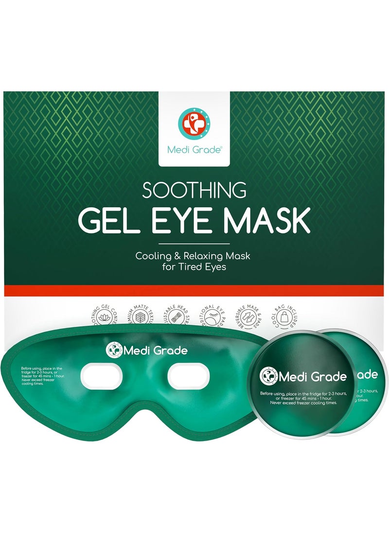 Medi Grade - Medi Grade Cooling Eye Mask for Puffy Eyes Allergies Sinuses  Reusable Gel Eye Mask and Cooling Eye Pads with ThermoBag for Dark Circles Hangovers and Migraine Relief  Cold Eye Mask - Image 1