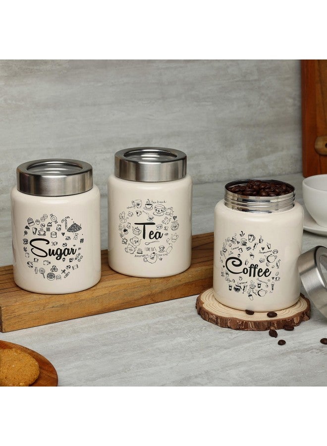 DUDKI dudki Iconic Colourful Tea Sugar Coffee Container Set Of