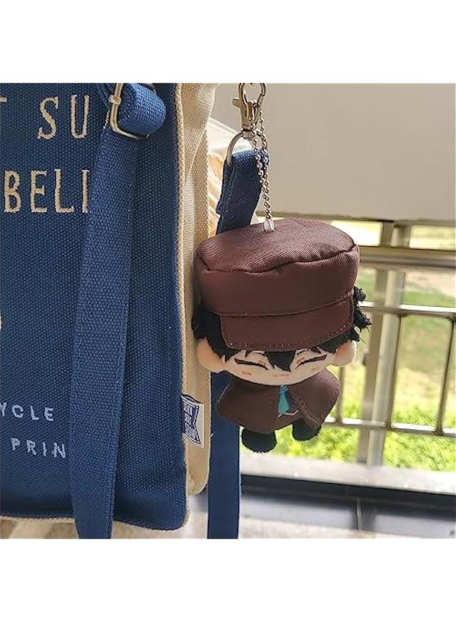 Anime Plush Keychain for Backpack, 4 Cute Chibi Plush Figure Key Chain Pendant, Rampo Plush for BSD Fans  - Image 3