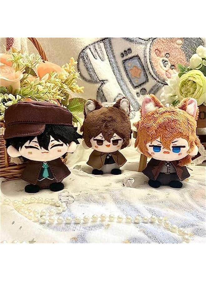 Anime Plush Keychain for Backpack, 4 Cute Chibi Plush Figure Key Chain Pendant, Rampo Plush for BSD Fans  - Image 5