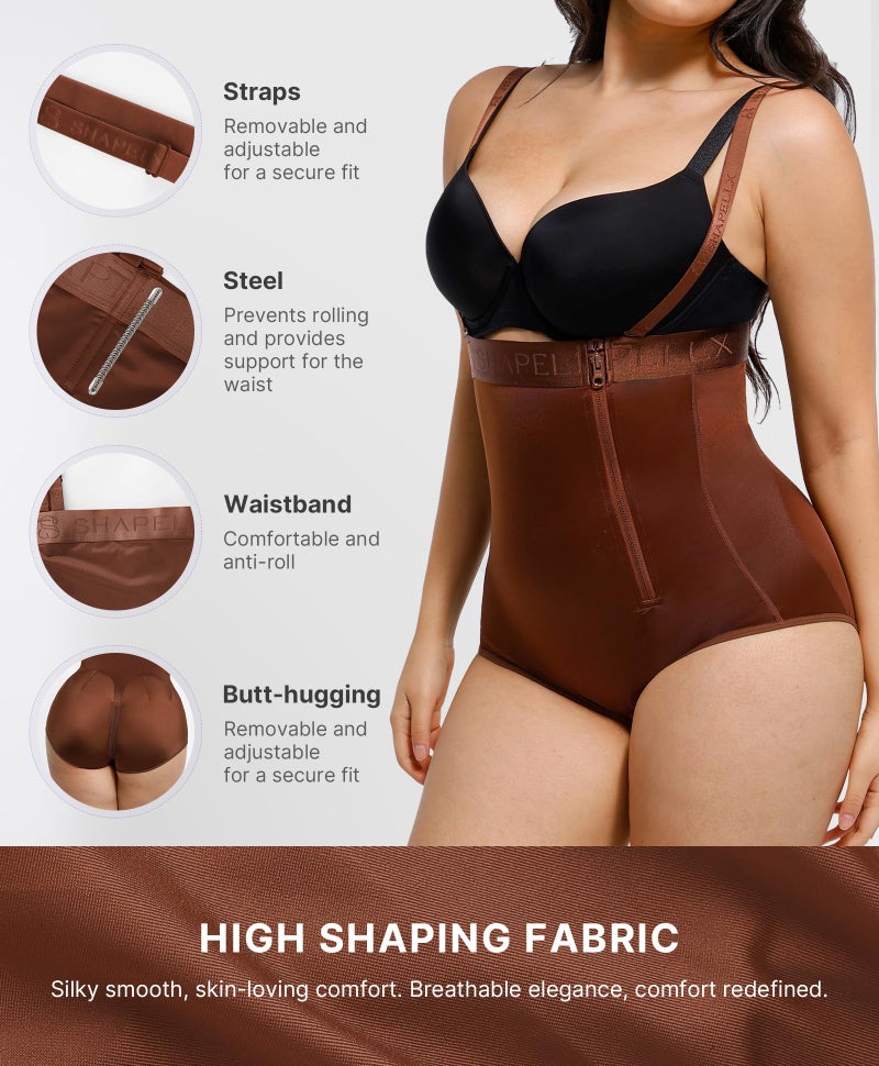 SHAPELLX Tummy Control Shapewear for Women Body Shaper Panties High Waist Shaping Panties Girdle (Medium Brown) - Image 4