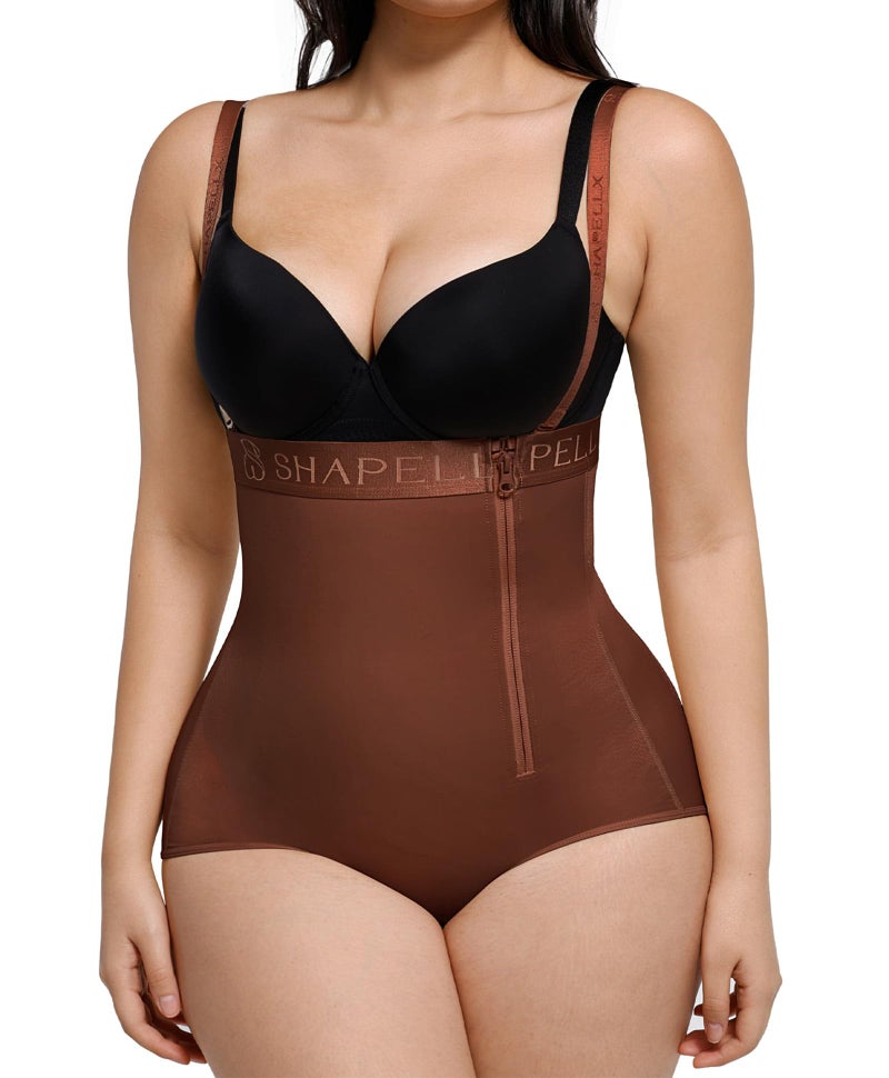 SHAPELLX Tummy Control Shapewear for Women Body Shaper Panties High Waist Shaping Panties Girdle (Medium Brown) - Image 1