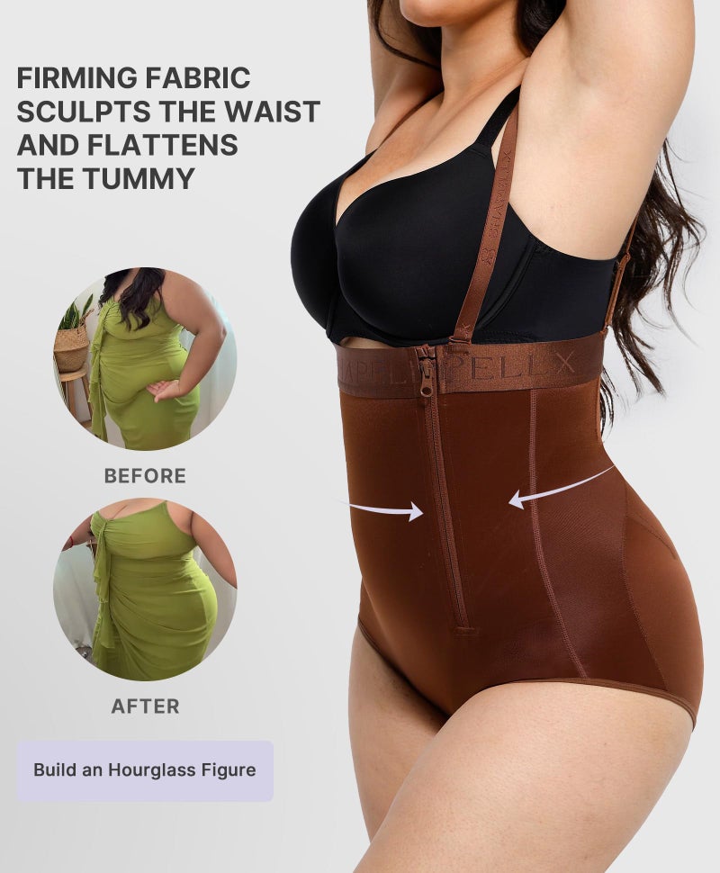 SHAPELLX Tummy Control Shapewear for Women Body Shaper Panties High Waist Shaping Panties Girdle (Medium Brown) - Image 5