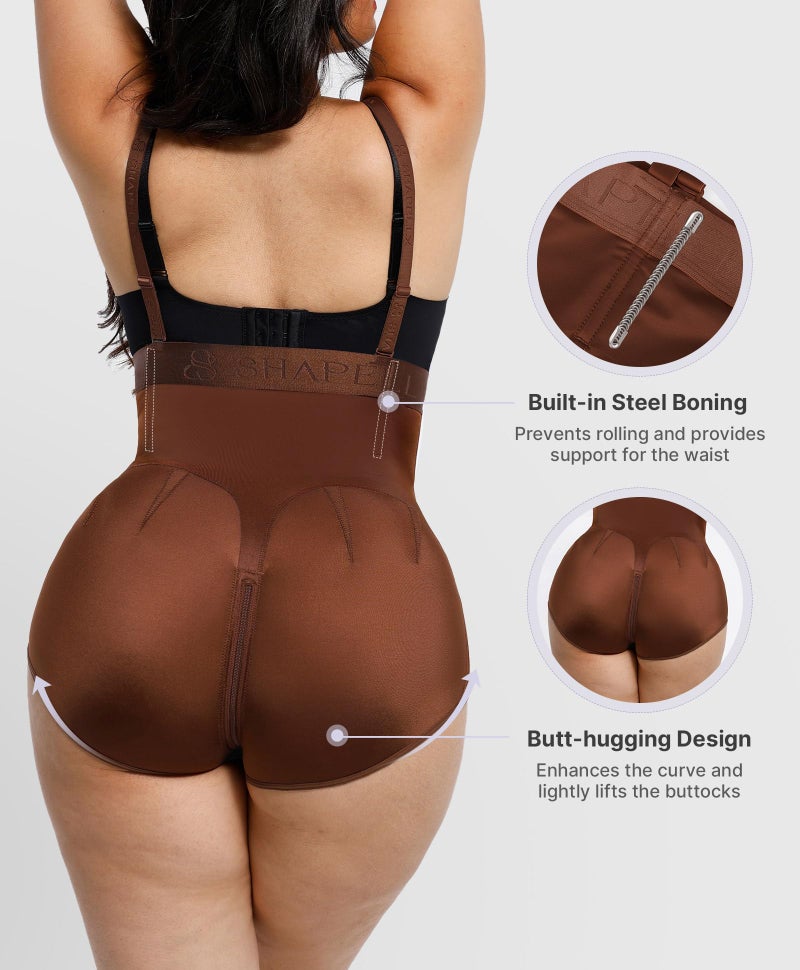 SHAPELLX Tummy Control Shapewear for Women Body Shaper Panties High Waist Shaping Panties Girdle (Medium Brown) - Image 3
