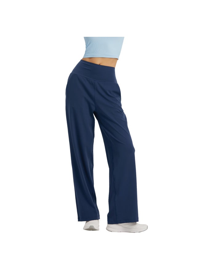 Wow Nuls Naked High Waist Sports Pants Women's Wide Leg Slimming Straight Pants Outdoor Running Training Fitness Pants - Image 5
