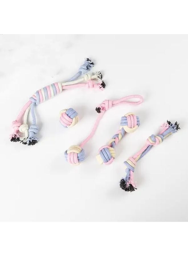 290 جرام مجموعة من ست قطع لعبة مضغ للكلاب شديدة القوة مع صرير مقاومة للغاية كرة حبل لتنظيف الأسنان - Image 5