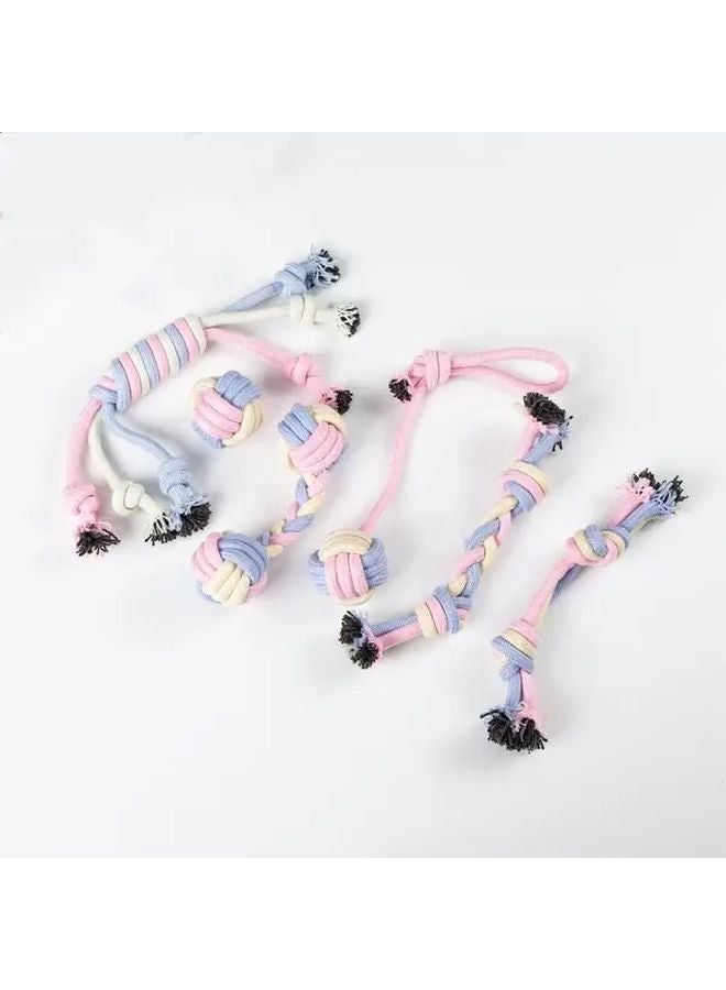 290 جرام مجموعة من ست قطع لعبة مضغ للكلاب شديدة القوة مع صرير مقاومة للغاية كرة حبل لتنظيف الأسنان - Image 3