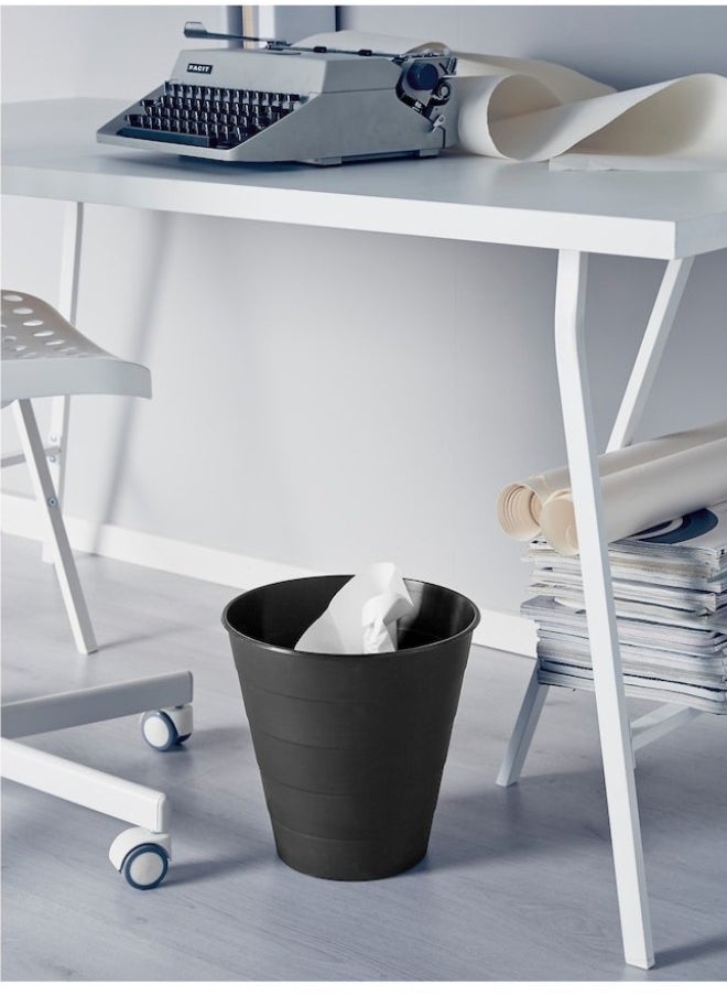 Ikea - Black polypropylene wastebasket - 10 litre capacity - Image 1