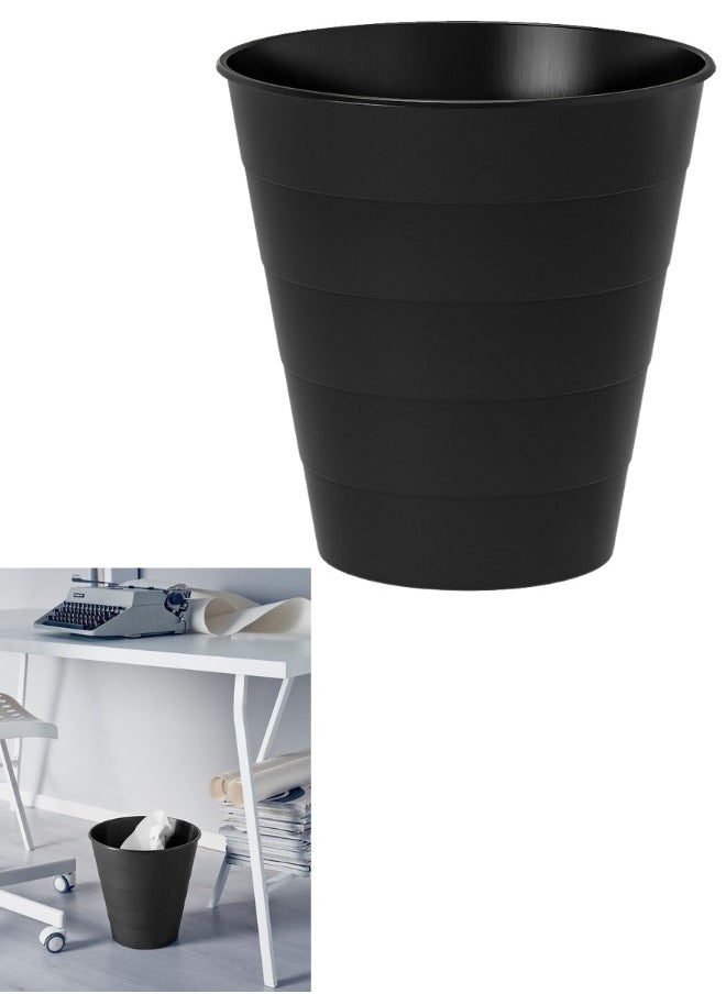 Ikea - Black polypropylene wastebasket - 10 litre capacity - Image 1